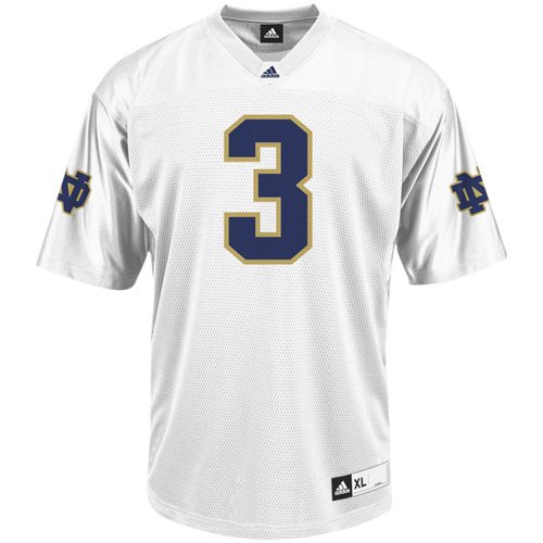 adidas Notre Dame Fighting Irish #3 Youth Replica Football Jersey - White (X-Large)