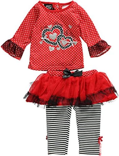 DDG Darlings Baby Girls' "I Love Mommy & Daddy" 2-Piece Outfit - red, 0 - 3 months