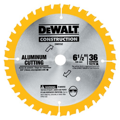 DEWALT DW9152 6-1 2-Inch 36 Tooth Aluminum Cutting Saw Blade with 5 8-Inch Arbor