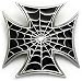 MALTESE CROSS BLACK Belt Buckle Spiderweb Gothic Punk
