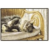 All Thumbs Cat Doormat Sueellen Ross Fiddler's Elbow by 