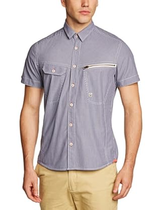 duck and cover Camisa Hombre (Azul)