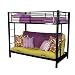 Walker Edison Twin-Over-Futon Bunk Bed, Black