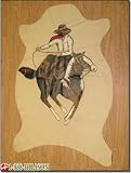 Professionally Hand Painted Real Cow Hide Leather Rug