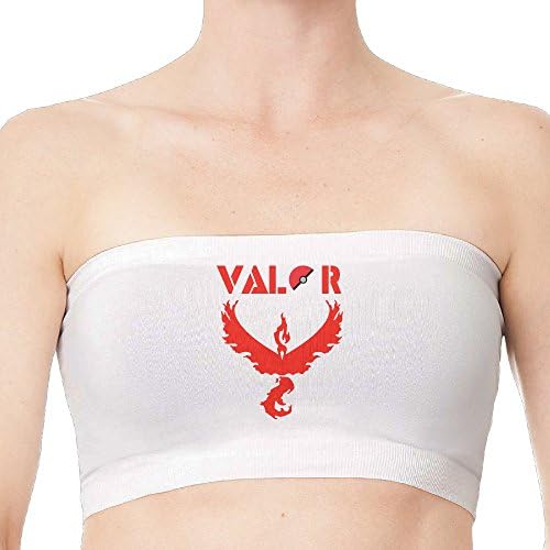 XJBD Custom Pokemon Go Team Instict Valor Team Sporty Seamless Tube Bra White