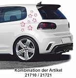 Aufkleber Hibiskusblüten-Set, 200 x 300 mm, rosa/silber