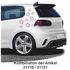 Aufkleber Hibiskusbl�ten-Set, 200 x 300 mm, rosa/silber