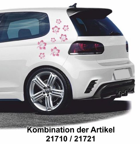 Aufkleber Hibiskusblüten-Set, 200 x 300 mm, rosa/silber