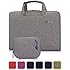 BRINCH&reg; [Grey] Deluxe Universal Fabric Portable thin Light Durable Waterproof Anti-tear 14 - 14.4 inch Laptop Pouch Sleeve Case Bag / Carrying Handbag Briefcase / Laptop Messenger Bag, Utra Protective with Soft White Foam for All 14 - 14.4 inch Tablet / Ultrabook / Notebook Laptop Computers(Apple Macbook / Chromebook / Acer / Asus / Dell / Fujitsu / Lenovo / HP / Samsung / Sony / Toshiba),Fashion Design of Front Pocket,Two Back Pockets,Middle Main Pocket,With Handles and Accessory Bag