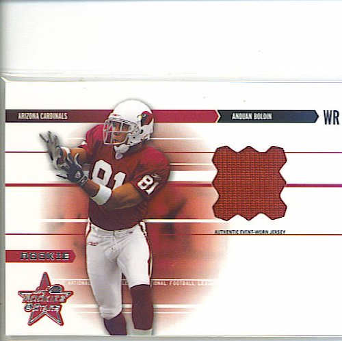 2003 Leaf Rookies And Stars 271 Anquan Boldin Arizona Cardinals (RC - Rookie - Piece of Authentic Event-Worn Jersey - Serial #'d to 550 - Football Cards)
