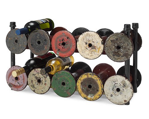 more about Reclaimed Textile Spool Wine Rack