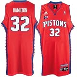Adidas Detroit Pistons #32 Richard Hamilton Red Puerto Rico Swingman Basketball Jersey