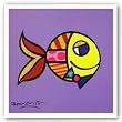 Swimmingly Purple by Romero Britto 7.5"x7.5" Art Print Poster
