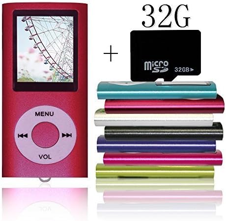 Tomameri Red Portable MP4 Player MP3 Player Video Player with Photo Viewer , E-Book Reader , Voice Recorder with 32 GB Micro SD Card
