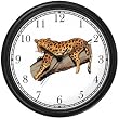 Leopard Cat Wall Clock by WatchBuddy Timepieces (Black Frame)