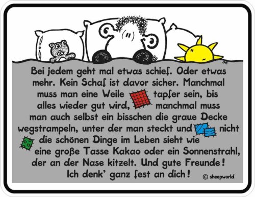 SHEEPWORLD GEHT MAL WAS SCHIEF FUN ALU BLECHSCHILD R345