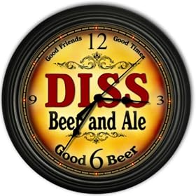 Diss 's Beer and Ale Black Cascading Pub Style Wall Clock