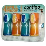 Contigo Kids BPA Free Mug 4 Pack - Two 8.8 Oz Aqua Mugs & Two 8.8 Oz Orange Mugs