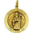 14K Yellow Gold St. Patrick Medal - 22.00mm
