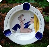 Review Staffordshire  / c1940s Comic Risque Hand Painted Ashtray Sailor