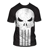 Marvel Comics - Mens The Punisher Oversized Logo Big Print Subway T-Shirt In Black, Size: Large, Color: Black