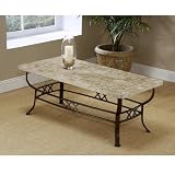 Brookside Occasional Coffee Table with Fossil Stone Top