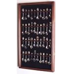 40 Spoon Display Case Cabinet Holder Wall Rack for Larger spoons -Cherry