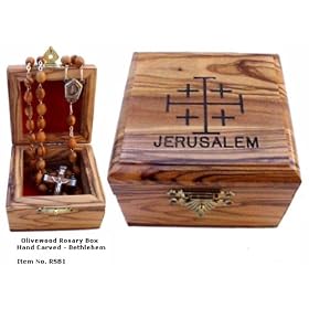 Rosary Box Jerusalem OliveWood