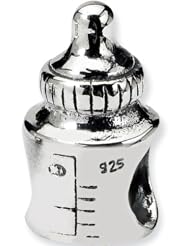 Reflection Beads Silver Baby Bottle Family Bead