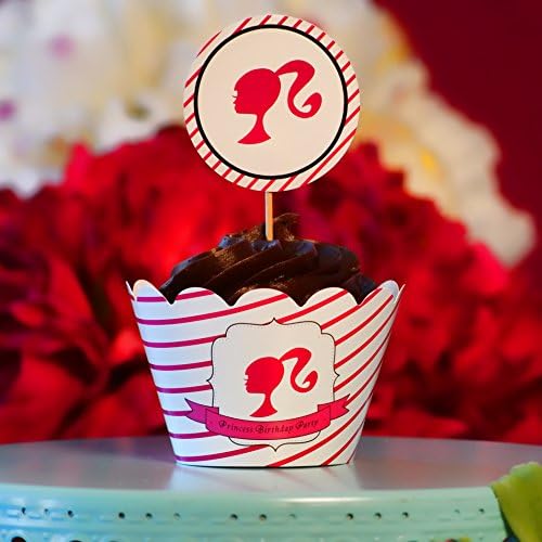 Princess Cupcake Wrappers | Set of 12 Wrappers &amp; 12 Toppers | Assembles in Seconds | The Perfect Decoration For That Young Princess