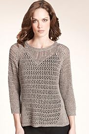 Autograph 3/4 Sleeve Metallic Tape Knit Jumper