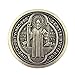Silver Tone Saint Benedict of Nursia Pocket Prayer Token Medal, 1 1/8 Inch by WJH