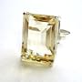 Stunning, Giant Genuine Citrine Cocktail Ring Emerald Cut