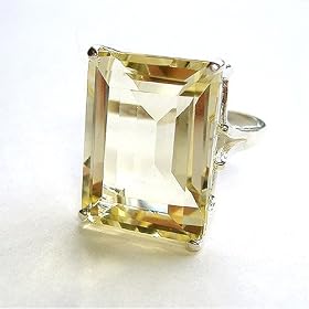 Buy Stunning, Giant Genuine Citrine Cocktail Ring Emerald Cut by Bronze Lily