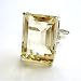 Stunning, Giant Genuine Citrine Cocktail Ring Emerald Cut