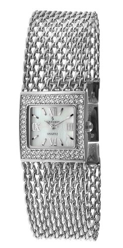 Peugeot Women's 7007S Silver-Tone Swarovski® Crystal Accented Bracelet Watch