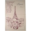 Breakfast in Paris composite instructional and Pictorial on Printed Towel, Tea Towel from France