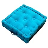Rajput Ribbed Cotton Floor Cushion Teal