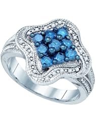 0.75CTW BLUE DIAMOND FASHION RING
