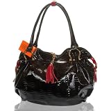 Marino Orlandi Italian Designer Patent Exotic Leather Slouchy Handbag