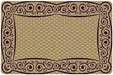 Wolf Anton Scroll Custom Outdoor/Indoor Neoprene Rubber Doormat Colorful