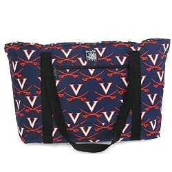 UVA Tote Bag Deluxe University of Virginia with COTTON FABRIC Surface and WATERPROOF LINING
