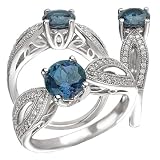 14k Chatham lab-created 6.5mm round alexandrite gemstone engagement ring with diamonds