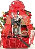 Paint the Town Red Romantic Gourmet Snack Basket - Great Anniversary or Valentines Gift Idea
