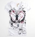 Eye Shadow Butterfly Burnout V-Neck Tee