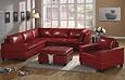 Bobkona 5-Piece Bonded Leather Urban Living Collection in Pasion Red Color