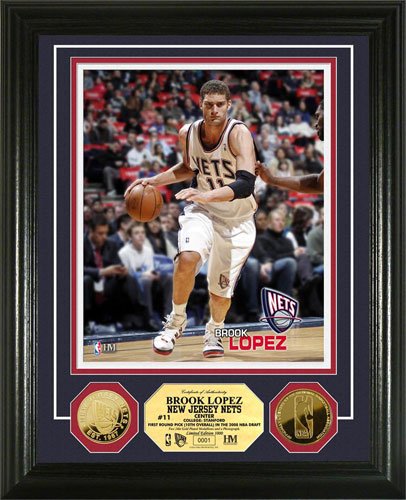 Highland Mint New Jersey Nets Brooke Lopez 24K Gold Coint Photo Mint