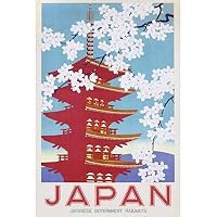 Japan (Japanese Government Railways- Pagoda) Art Poster Print