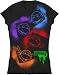 TMNT Teenage Mutant Ninja Turtles Neon Spray Paint Faces Junior T-shirt