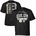 Reebok Pittsburgh Penguins 2009 NHL Stanley Cup Champions-Pittsburgh Steelers 2009 Super Bowl Champions Black City of Champs Premium T-shirt